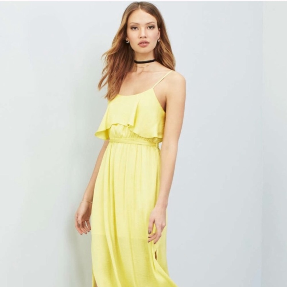 Bardot Yellow midi dress